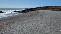 Ein paar Leute am Strand.